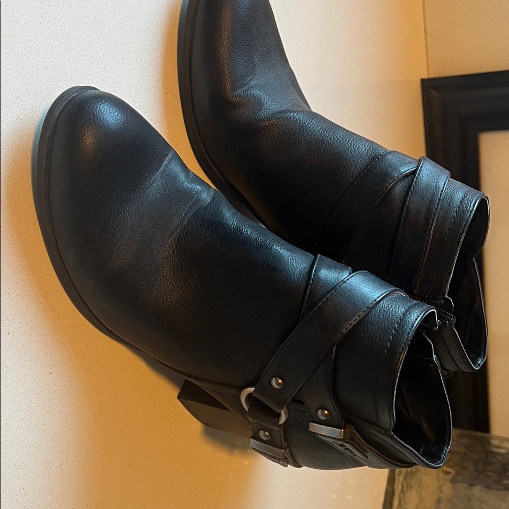 Indigo Black Leather Boots